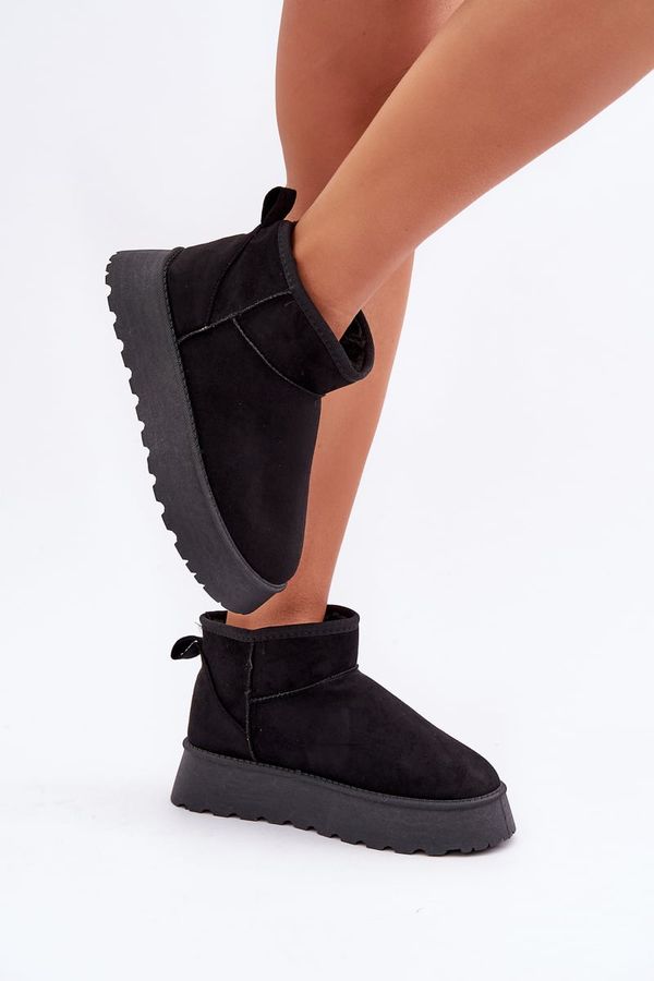 marka niezdefiniowana marka niezdefiniowana Снежни обувки на платформа от еко велур черни Vlivana