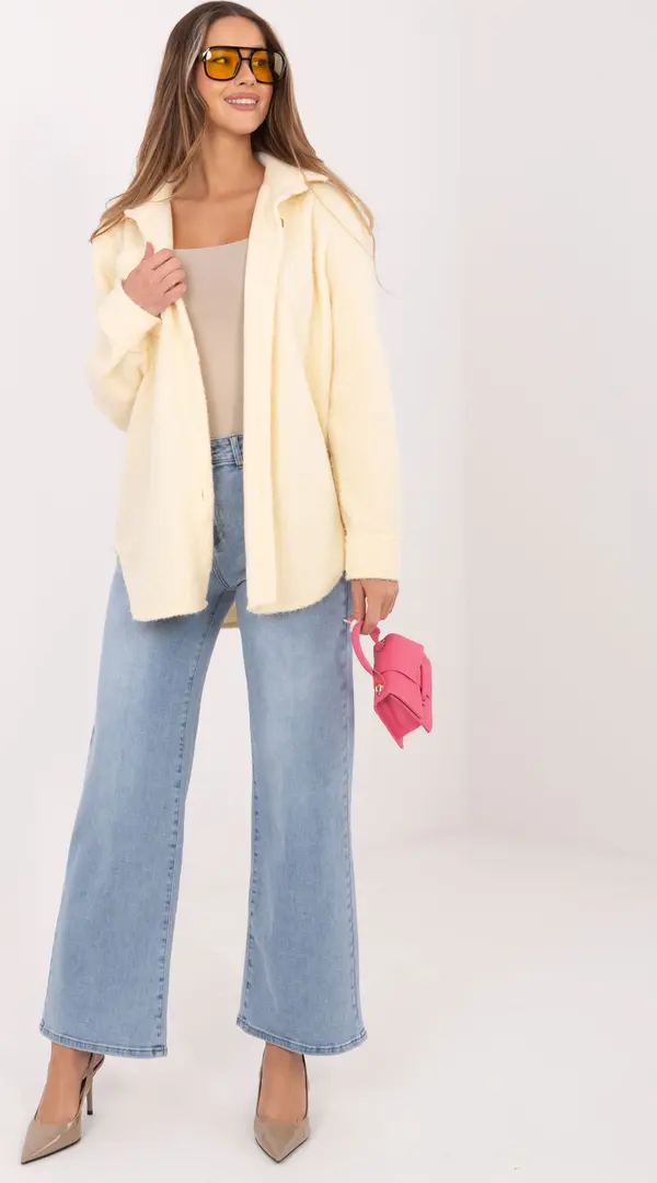 RUE PARIS Маслено жълто овърсайз яке-риза