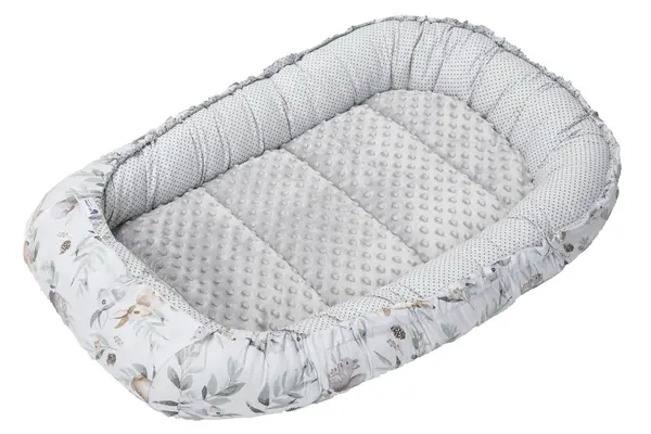 Medi Partners Medi Partners Baby cocoon/nest – Deer in leaves + gray Minky