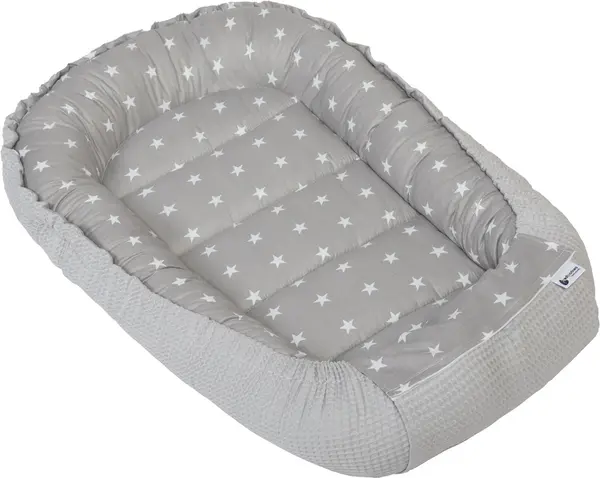Medi Partners Medi Partners Baby cocoon/nest – Waffle – Stars + gray Waffle