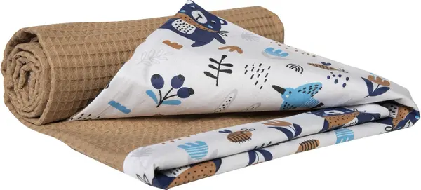 Medi Partners Medi Partners Blanket 75x100 cotton + cotton Waffle – Boho + brown waffle