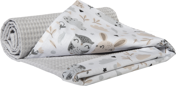 Medi Partners Medi Partners Blanket 75x100 cotton + cotton Waffle – Polana + gray waffle