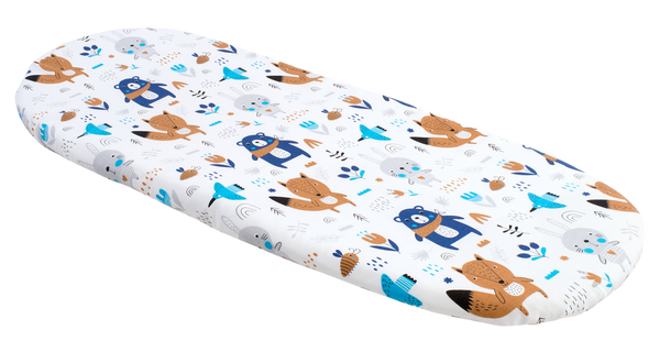 Medi Partners Medi Partners Fitted sheet for a stroller – cotton – Animals in the forest