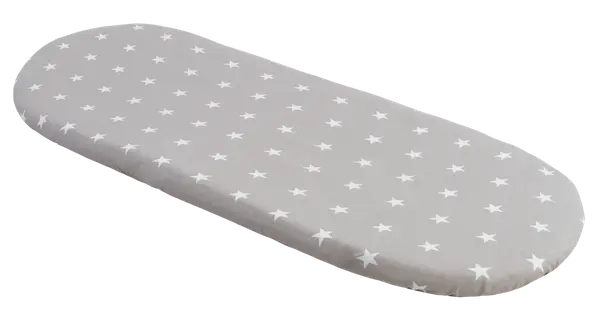 Medi Partners Medi Partners Fitted sheet for a stroller - cotton - White stars on gray