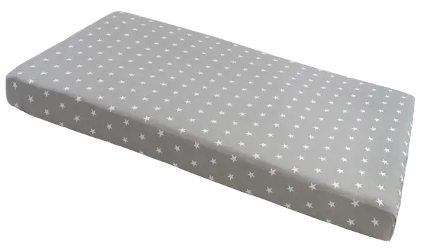 Medi Partners Medi Partners Fitted sheet for bed 120x60 – cotton – White stars on gray