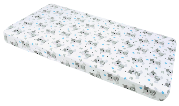 Medi Partners Medi Partners Fitted sheet for crib 120x60 – cotton – Teddy bear blue