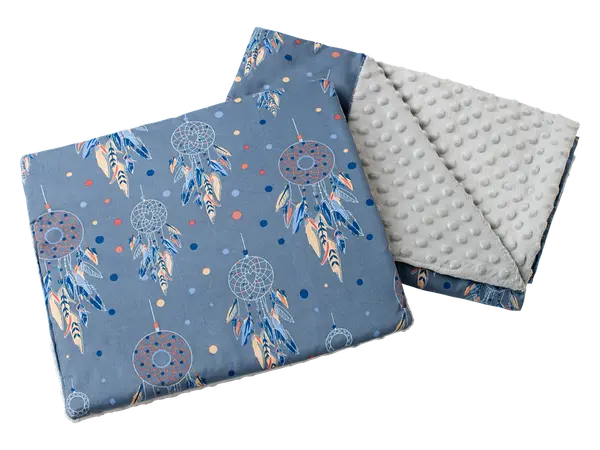 Medi Partners Medi Partners Quilt 55x75 + pillow 35x30 cotton + minky – Dreamcatchers + gray minky