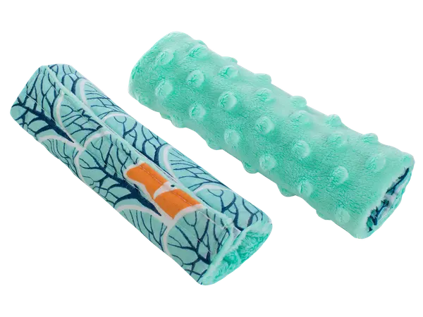 Medi Partners Medi Partners Stroller belt protectors (2 pcs.) cotton + minky – Forest + minky minky