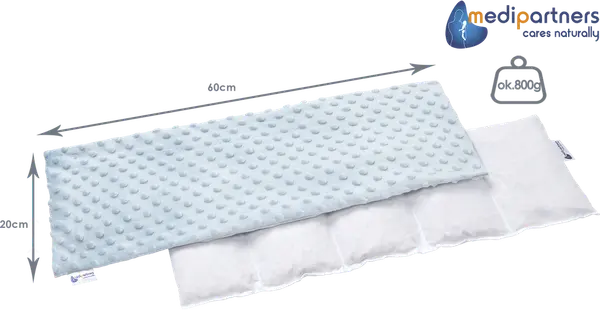 Medi Partners Medi Partners Thermophor with cherry seeds large 20x60 – 5 chambers Minky – Light blue