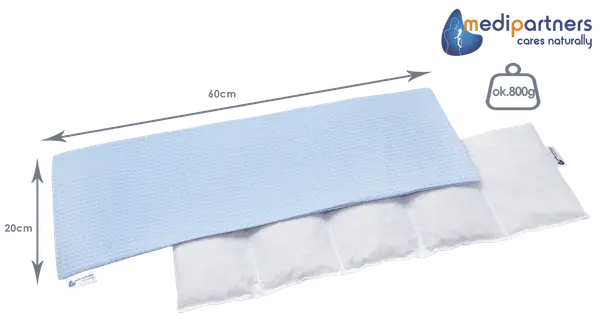 Medi Partners Medi Partners Thermophor with cherry seeds large 20x60 – 5 chambers Waffle – Light blue