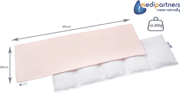 Medi Partners Medi Partners Thermophor with cherry seeds large 20x60 – 5 chambers Waffle – Light pink