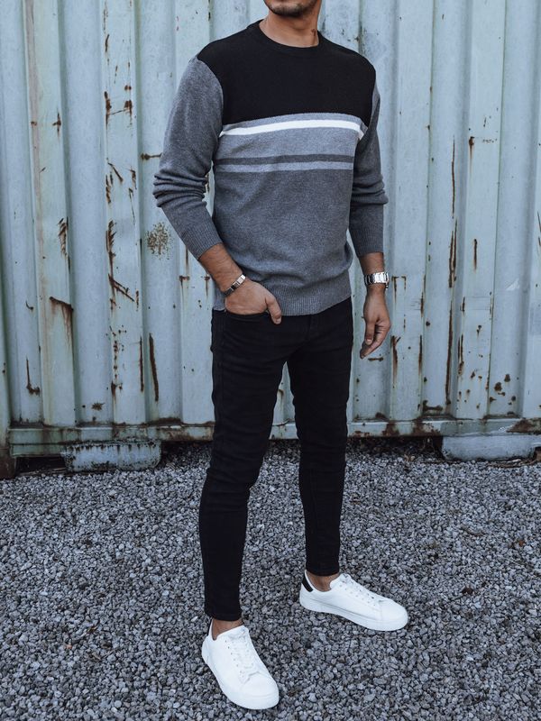DStreet Men's sweater black-gray Dstreet