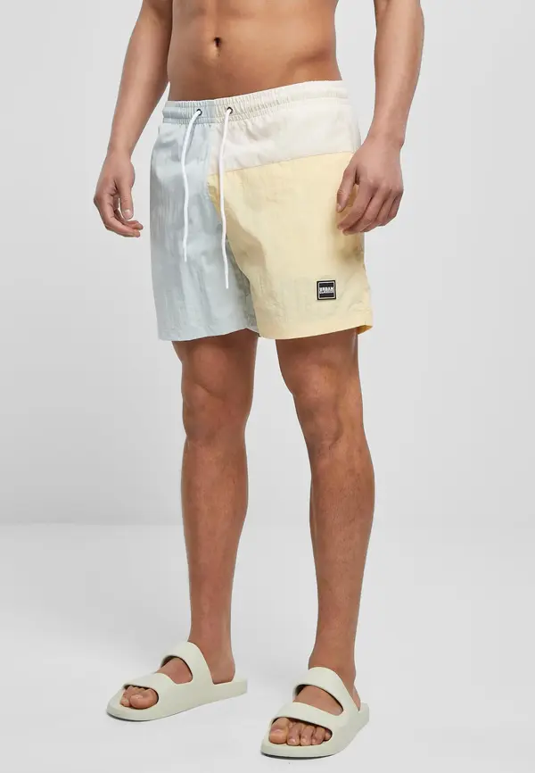 Urban Classics Men's 3 Block Pastel Cream Swimsuit