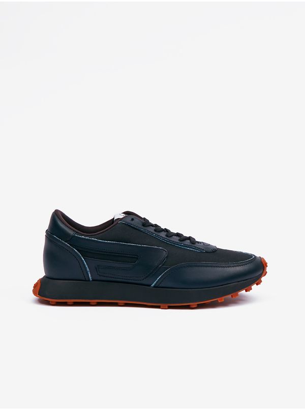Diesel Men's Blue and Black Sneakers with Leather Detail Diesel Racer - Men's