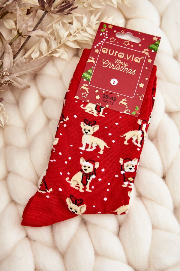 Kesi Men's Christmas Cotton Socks with Red Reindeer