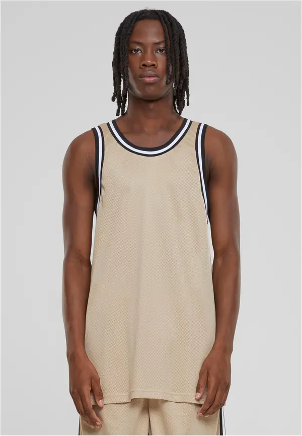 Urban Classics Men's Fishnet Tank Top - Beige