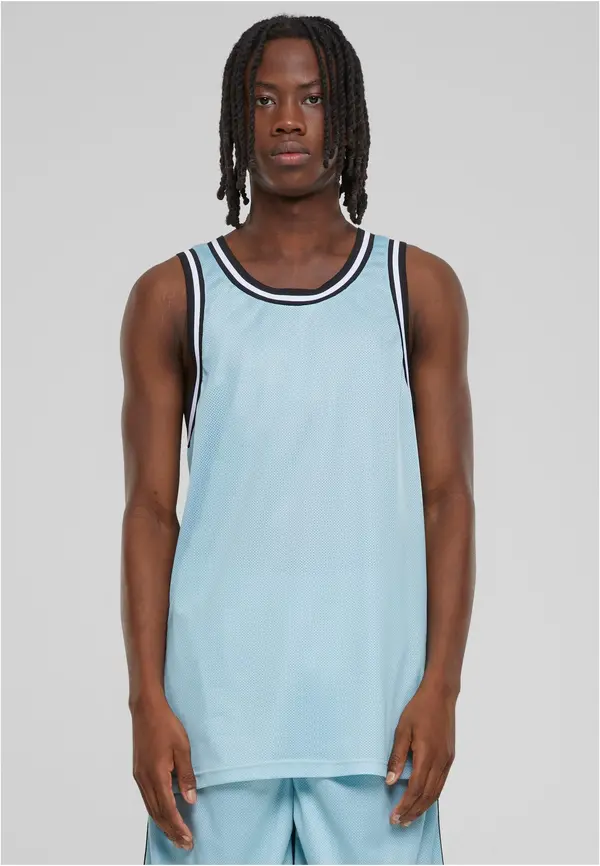 Urban Classics Men's Fishnet Tank Top - Blue