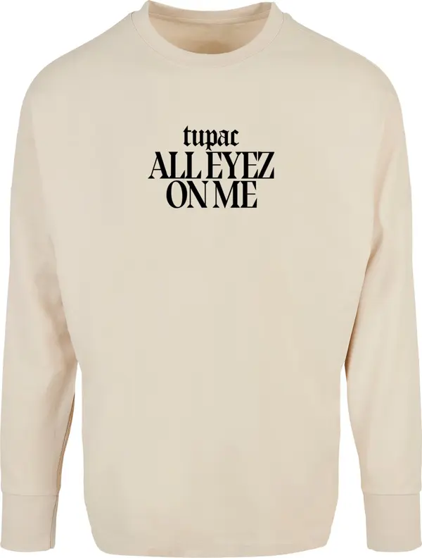 Merchcode Men's hoodless sweatshirt 2Pac All Eyez on me Tracklist Cut On cream