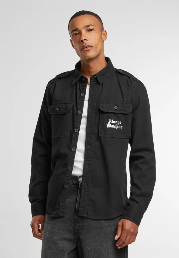 Mister Tee Men's long-sleeved shirt Always Watching black