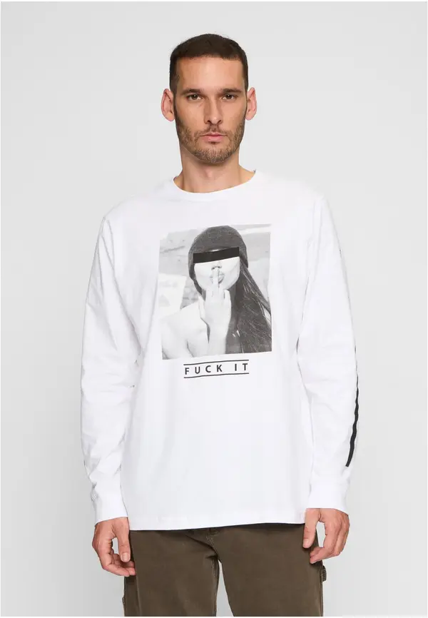 Mister Tee Men's long-sleeved T-shirt Fuck It white