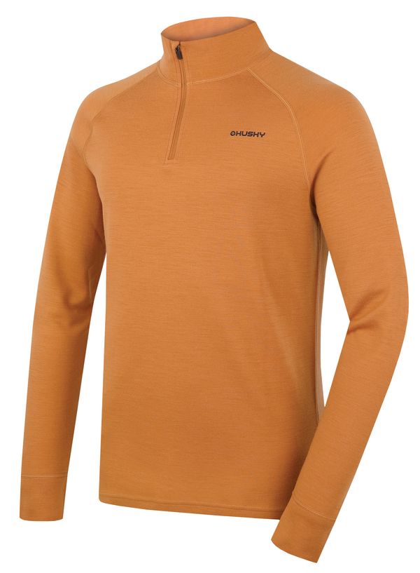 HUSKY Men's merino sweatshirt HUSKY Aron Zip M mustard