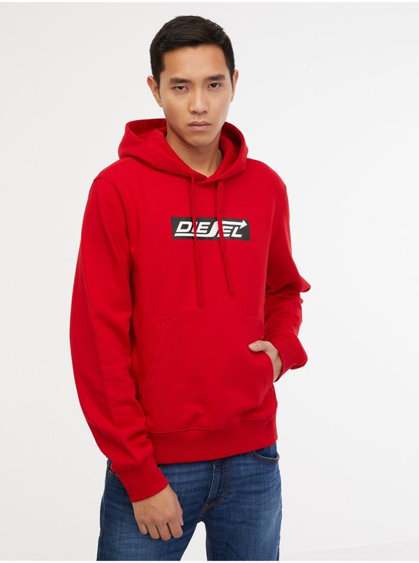 Diesel Men's Red Diesel S-Ginn Hoodie - Men's