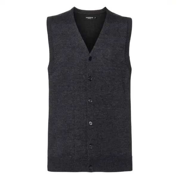 RUSSELL Men's Sleeveless Cardigan, Neckline V R719M 50/50 50% Cotton 50% Acrylic CottonBlend TM weave 12 275g