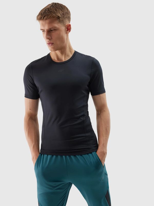 4F Men's slim sports T-shirt made of recycled 4F materials - deep black