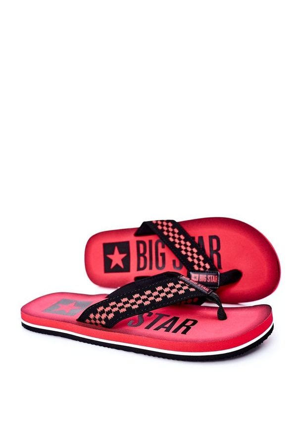 BIG STAR SHOES Men's Slippers Flip-Fops Big Star HH174811 Red