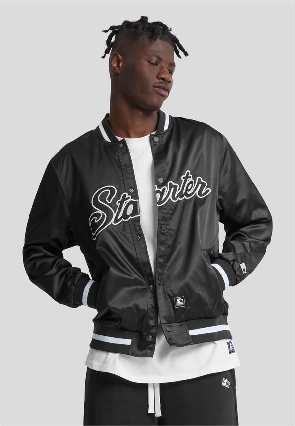 Starter Black Label Men's Starter Jacket Satin College Black
