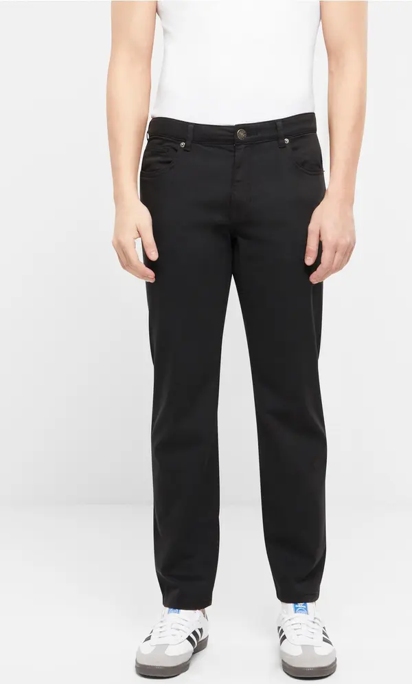 Urban Classics Men's Stretch Twill 5 Pocket black trousers