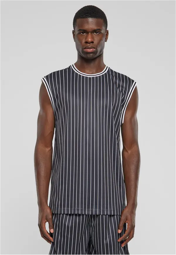 Urban Classics Men's Striped Mesh tank top white/black