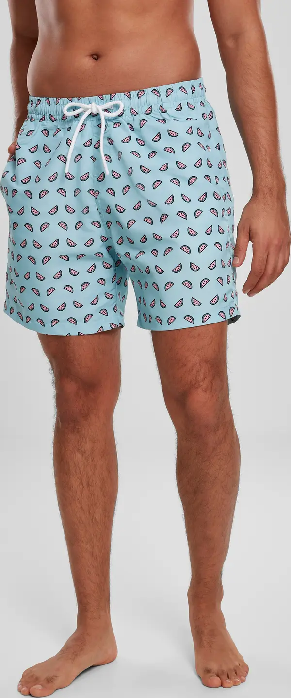 Urban Classics Men's swimwear with melon/blue pattern