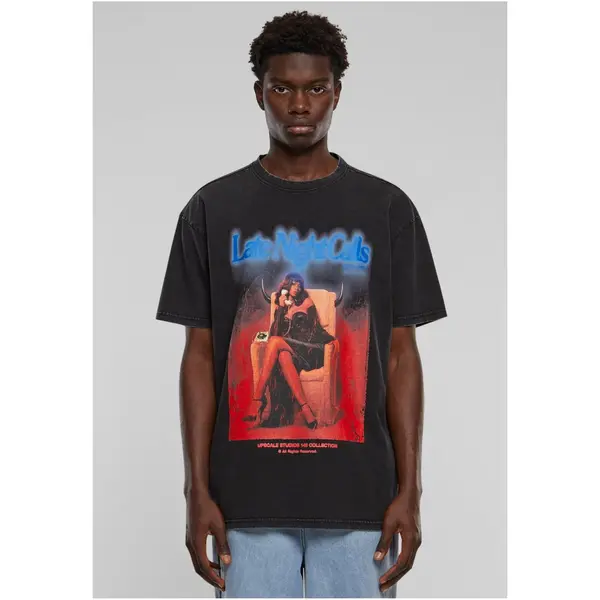 Mister Tee Men's T-shirt Late Night Calls Acid Heavy Oversize - black