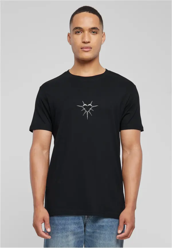 Mister Tee Men's T-shirt Spike Heart EMB black