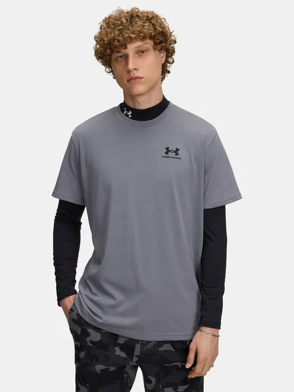 Under Armour Men's T-shirt Under Armour UA M LOGO EMB HEAVYWEIGHT SS-GRY - Men's