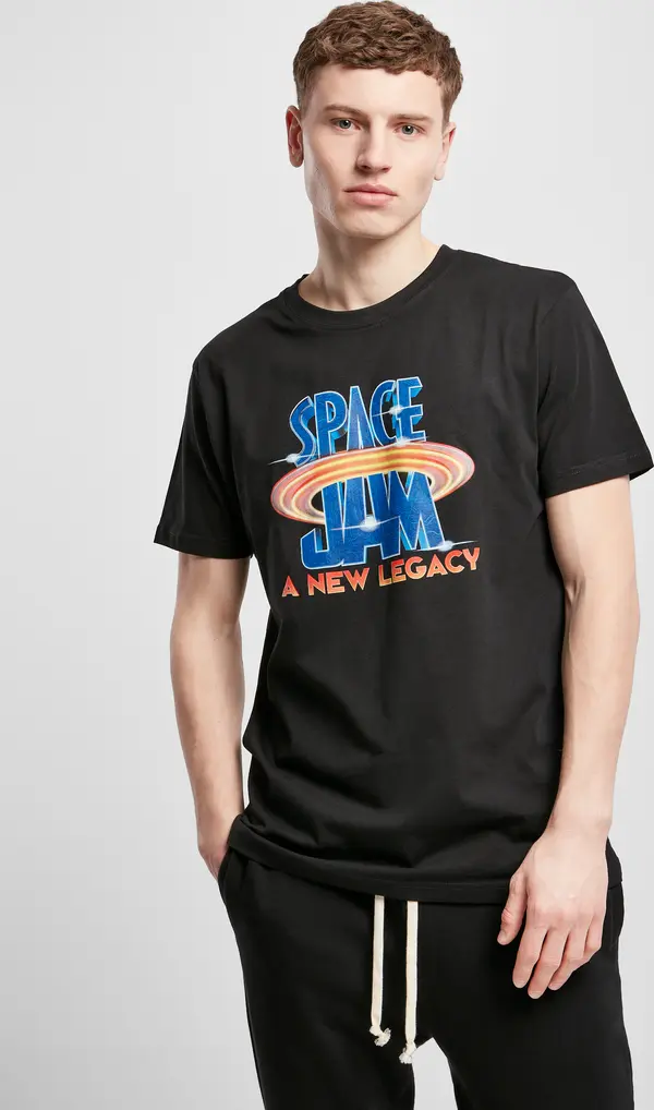 Mister Tee Men's T-shirt with Space Jam logo black