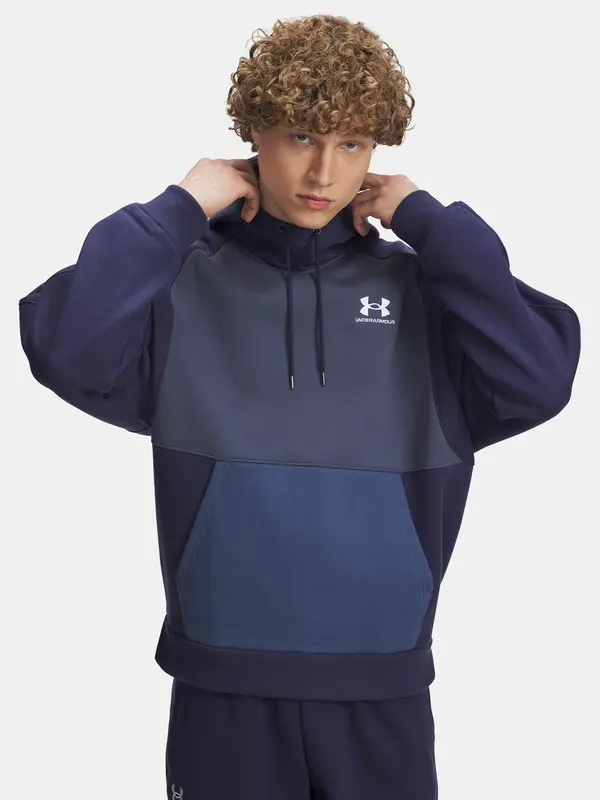 Under Armour Men's Under Armour UA Icon HW Colorblocked Hdy-BLU - Men's Sweatshirt