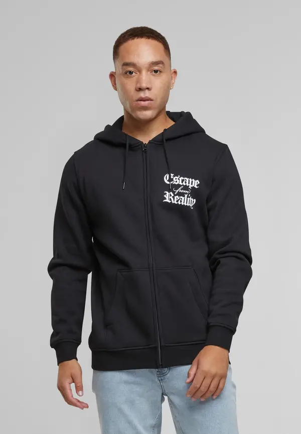 Mister Tee Men's zip-up hoodie Escape From Reality black