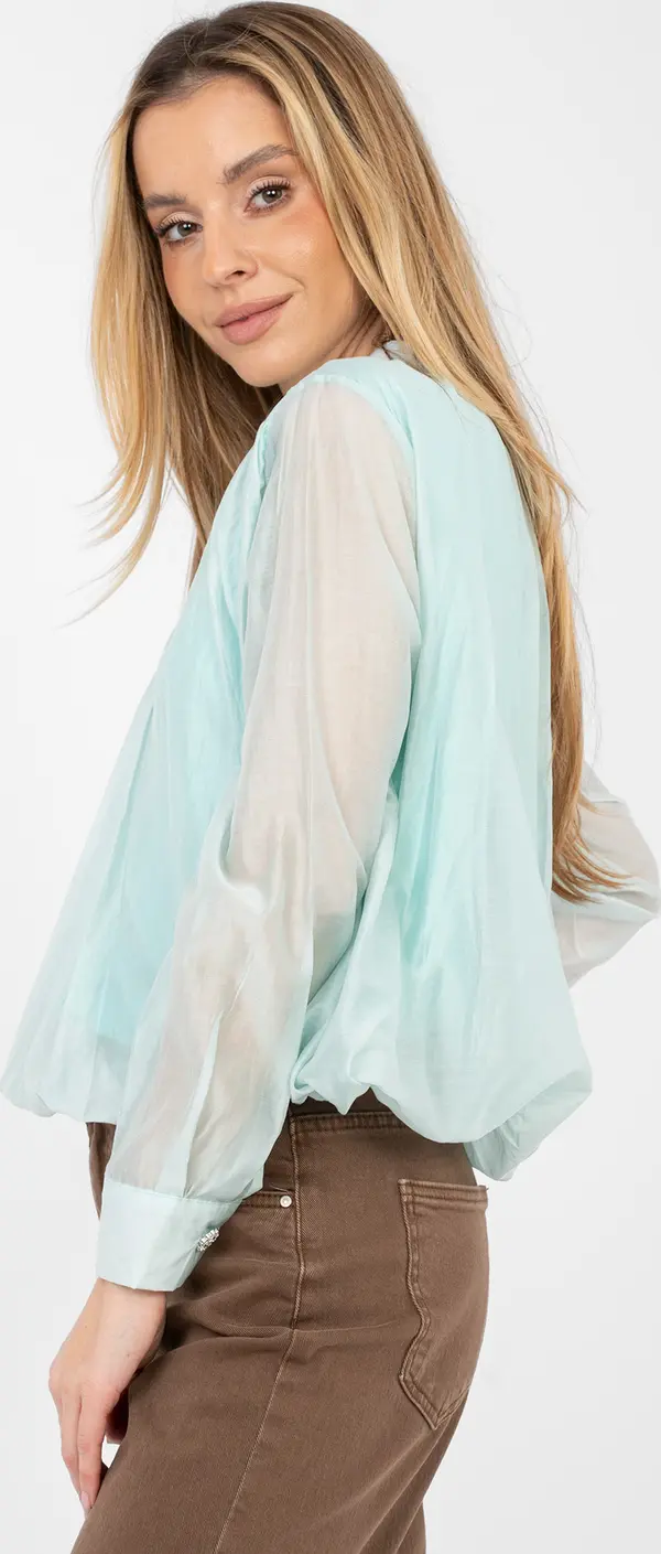 Factory Price Ментова блуза с къс ръкав