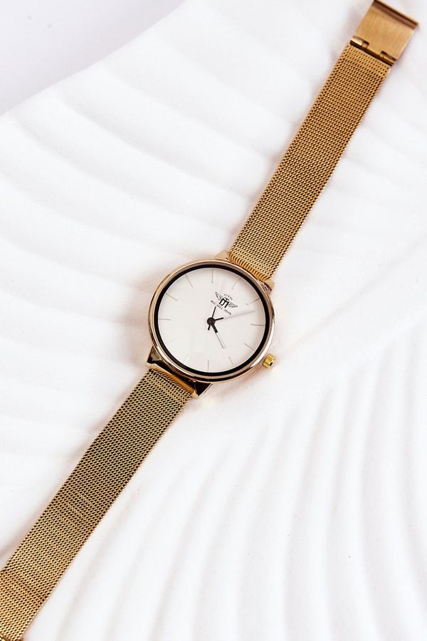 Michael John Michael John Дамски аналогов часовник Michel John Бяло-Златен