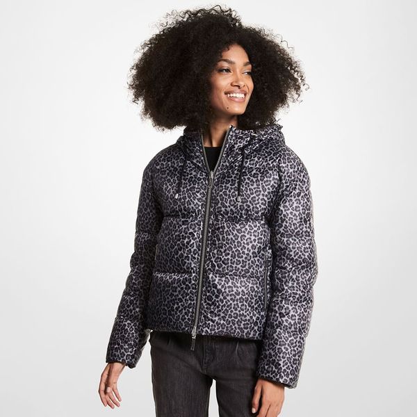Michael Kors Michael Kors Jacket - ECO CHEETAH RVSBL PUFF blue