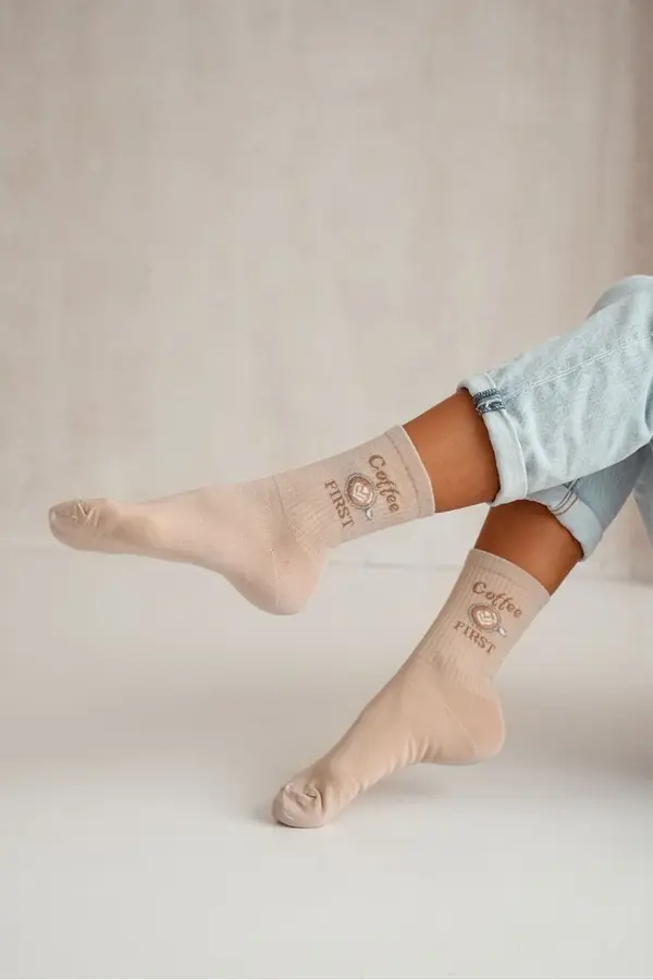 Milena Milena Дамски чорапи Coffee FIRST Бежови