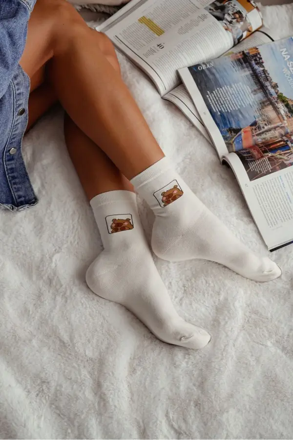 Milena Milena Дамски чорапи Kapibara екрю