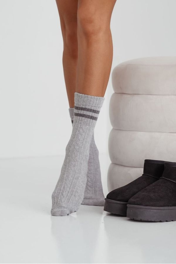 Milena Milena Дамски Чорапи Коса С Ленти Сиви