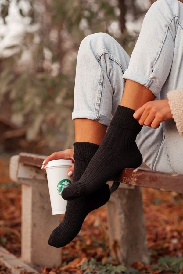 Milena Milena Дамски Чорапи Мерино Уелна Черни