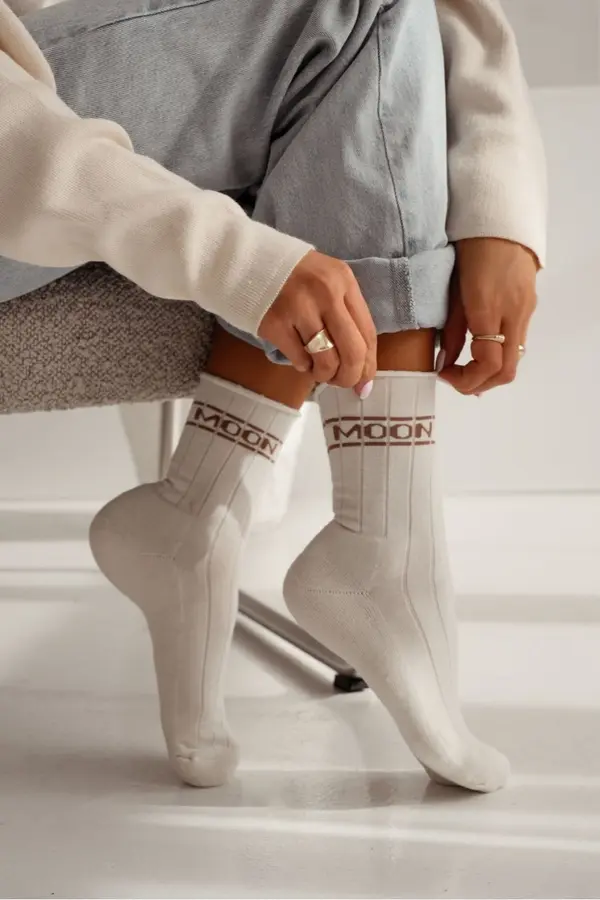 Milena Milena Дамски чорапи Полифротте UNIQUE Беззасегнати MOON Ecru