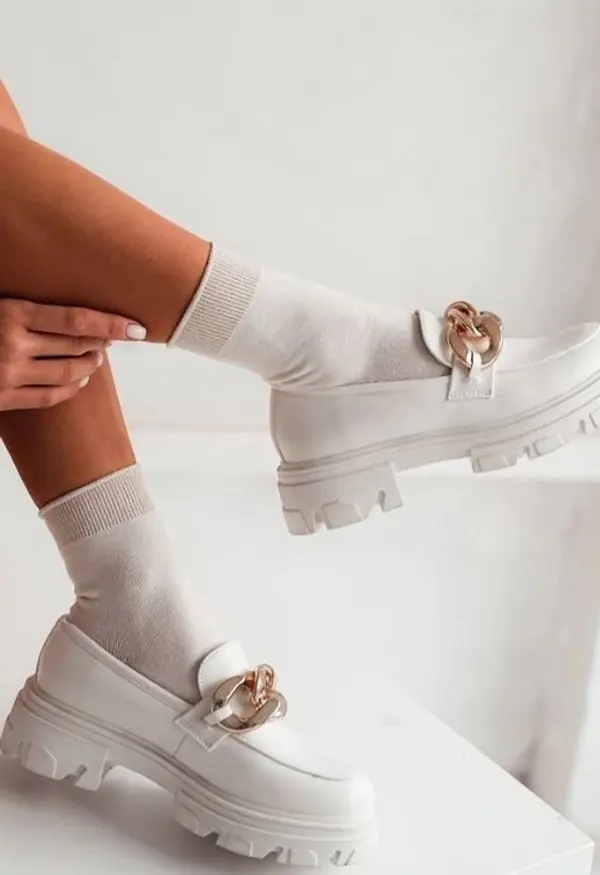 Milena Milena Дамски Памучни Чорапи С Лурексово Облекло Екру