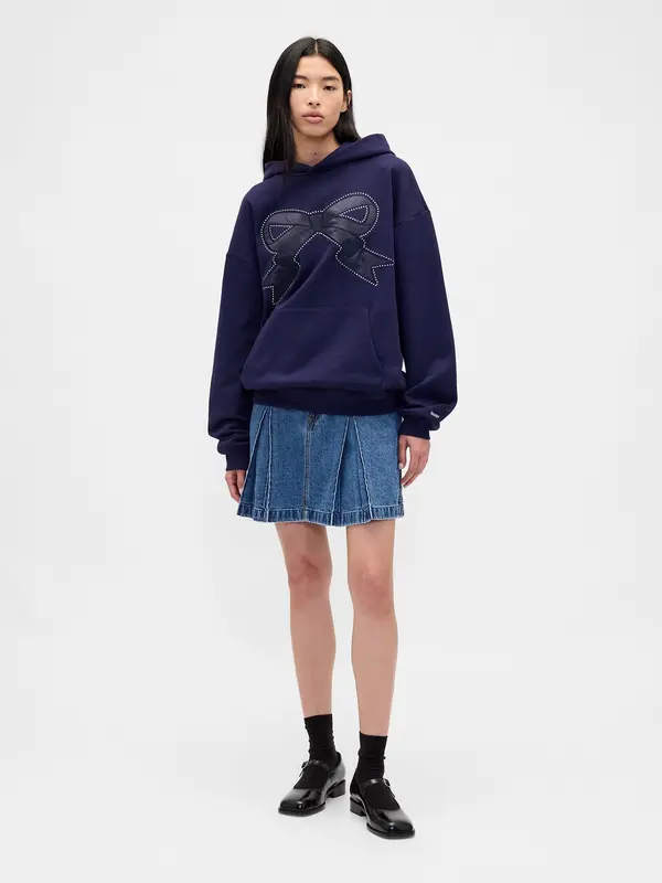 GAP Мини пола с плисирани деним Gap × Sandy Liang