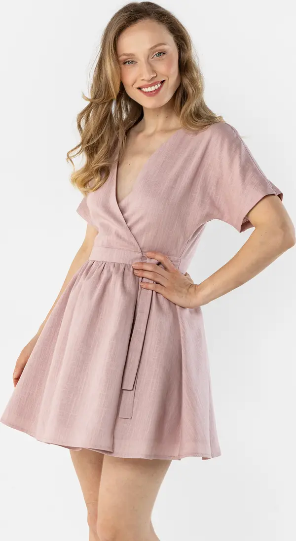 Awama Мини рокля с прегъване от лен